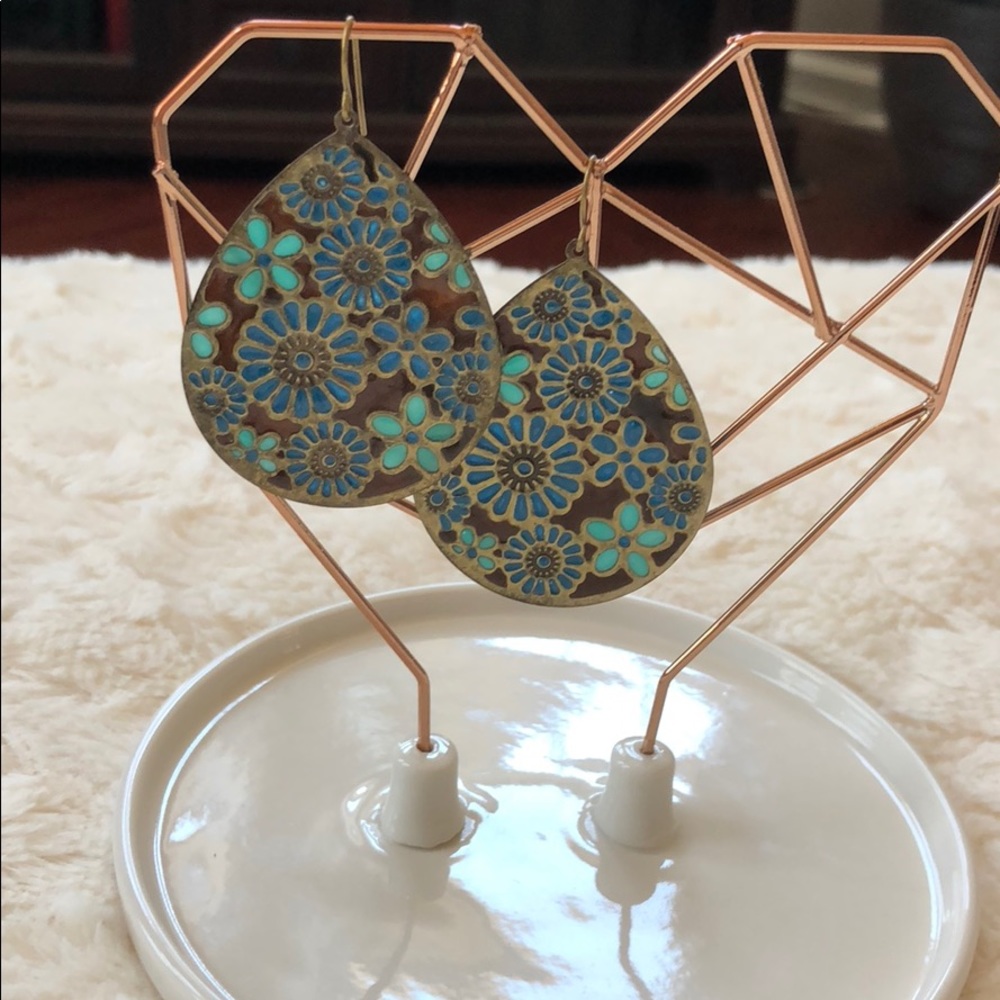 Blue flower earrings